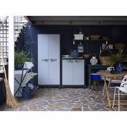 Keter Storage Cabinet with Shelves Black and Grey 182 cm Cupboard Organiser