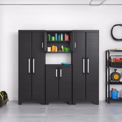 Keter Tall Storage Cabinet Black Garage Workshop Storage Organiser Locker