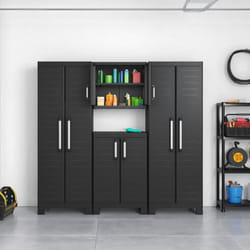 Keter Tall Storage Cabinet Black Garage Workshop Storage Organiser Locker