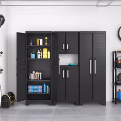 Keter Tall Storage Cabinet Black Garage Workshop Storage Organiser Locker