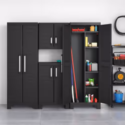 Keter Tall Storage Cabinet Black Garage Workshop Storage Organiser Locker - Additional view 4
