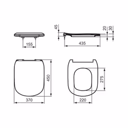 Ideal Standard Tesi Range Slim Toilet Seat & Cover - Normal Close - White - MPN -T352801