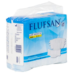 Flufsan Adult Diapers Disposable Unisex Incontinence Underwear 15 pcs Size M