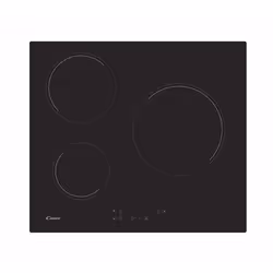 Candy CH63CC, Black, Built-in, 60 cm, Ceramic, Ceramic, 3 zone(s)
