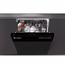 Hoover HDSN 1L380PB-80, Semi built-in, Full size (60 cm), Black, White, Buttons, Lower