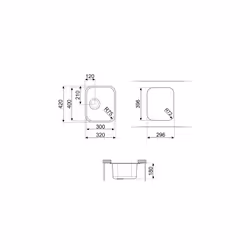 Smeg UM30 kitchen sink Flush-mounted sink Rectangular Stainless steel