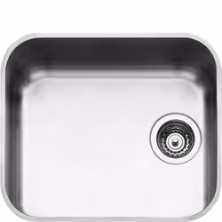 Smeg UM45, Undermount sink, Rectangular, Stainless steel, Stainless steel, 1 bowls, 450 x 400 mm
