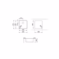 Smeg UM45 kitchen sink Undermount sink Rectangular Stainless steel