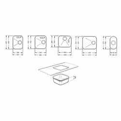 Smeg UM45 kitchen sink Undermount sink Rectangular Stainless steel