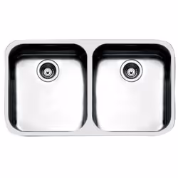 Smeg UM4545, Undermount sink, Rectangular, Stainless steel, Stainless steel, 2 bowls, Rectangular