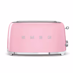 Smeg 50's Style Toaster TSF02PKEU Pink, 4 slice(s), Pink, Plastic, Stainless steel, Buttons, Level, Rotary, 1500 W, 220 - 240 ...