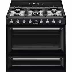 Smeg TR90BL9, Freestanding cooker, Black, Buttons, Front, 1.2 m, Electronic