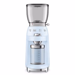 Smeg CGF01PBUK, Burr grinder, 350 g, Stainless steel, 450 RPM, Blue, 150 W