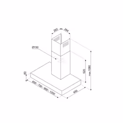 Smeg KBT1200XE cooker hood Wall-mounted Stainless steel 713 m³/h - Additional view 4