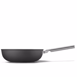 Smeg 50's Style Cookware CKFW3001BLM Black, Round, Wok/Stir-Fry pan, Black, Stainless steel, PTFE, 250 °C, Aluminium, Stainle ...