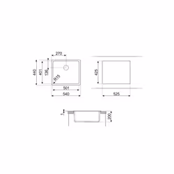 Smeg VFU50SFR kitchen sink Flush-mounted sink Rectangular Stainless steel