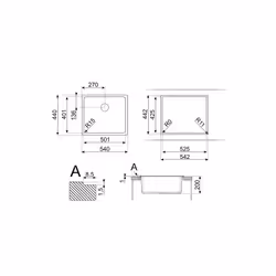 Smeg VFU50SFR kitchen sink Flush-mounted sink Rectangular Stainless steel