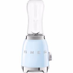 Smeg PBF01PBUK Retro 50s Style Personal Blender, 2 x Bottles-To-Go, 2 Speed Settings, 600ml, 300W, Pastel Blue