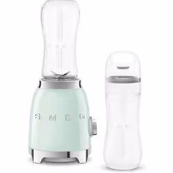 Smeg PBF01PGUK Retro 50s Style Personal Blender, 2 x Bottles-To-Go, 2 Speed Settings, 600ml, 300W, Pastel Green