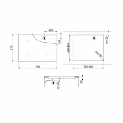 Smeg Universal Hob SIB2741D Black - Additional view 4