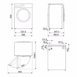 Smeg WNP96SLAAUK washing machine Front-load 9 kg 1400 RPM White