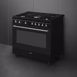 Smeg Concert CX91GMBL cooker Range cooker Electric Gas Black - Additional view 4