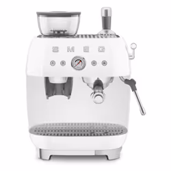 Smeg 50's Style Espresso Coffee Machine EGF03WHEU White, Espresso machine, 2.4 L, Ground coffee, Built-in grinder, 1650 W, Wh ...