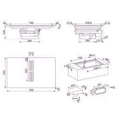 Smeg Universal HOBD482D2 hob Black Built-in 83 cm Zone induction hob 4 zone(s) Built-in hood - Additional view 5