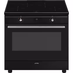 Smeg Concert CX91IMBL, Range cooker, Black, Rotary, Black, Stainless steel, Stainless steel