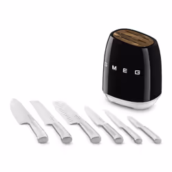 Smeg KBSF02BL knife block Slot knife block Plastic, Stainless steel, Wood Black, Chrome, Wood - Additional view 5