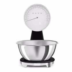 Smeg KSF01BLWW, Electronic kitchen scale, 5 kg, 1 g, Black, Chrome, Plastic, Silicone, Stainless steel, Countertop