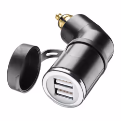 Interphone DIN-DOUBLE USB ADAPTER, Auto, Cigar lighter, Black