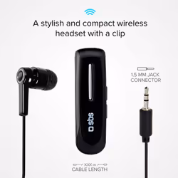 SBS TECLIPHEADSETBTK headphones/headset Wireless In-ear USB Type-A Bluetooth Black