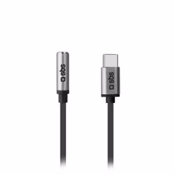 SBS TEADAPTJACKTYCK, Black, USB C, 3.5mm, 0.15 m, Male, Female
