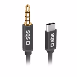 SBS TECABLE35TYCK, 3.5mm, Male, USB Type-C, Male, 1 m, Black