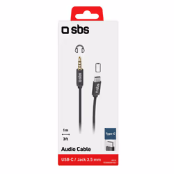 SBS TECABLE35TYCK audio cable 1 m 3.5mm USB Type-C Black