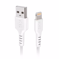 SBS TECABLEUSBIP589W, 1 m, Lightning, USB A, Male, Male, White