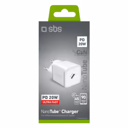 SBS TETRGAN1C20W mobile device charger Headphones, Portable speaker, Smartphone, Smartwatch, Tablet White AC Fast charging Indoor