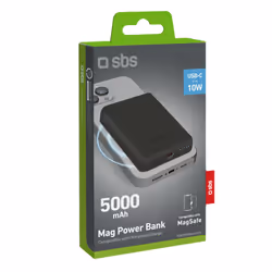 SBS TEBB5000MAG1CK power bank Lithium Polymer (LiPo) 5000 mAh Wireless charging Black