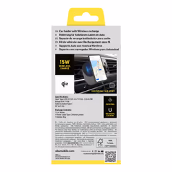 SBS TESUPPVENTWIRQI215W mobile device charger Smartphone Black USB Wireless charging Auto