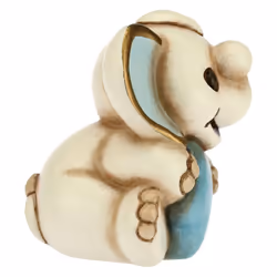 - Elephant Ornament with Blue Star - Birth Gift - Living, Home Furnishing, Ornaments - Ceramic - 4x3,3x3,8 cm h