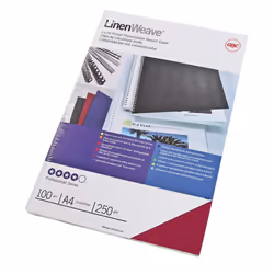 GBC LinenWeave Binding Covers 250gsm A4 Red (100), A4, Red, 250 g/m², 100 pc(s), Egypt