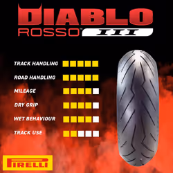 Pirelli Diablo Rosso III 150/60 ZR17 Rear Motorcycle Tire with Keychai