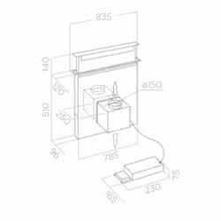 Elica Pandora BL/F/90 Downdraft Black 496 m³/h - Additional view 5