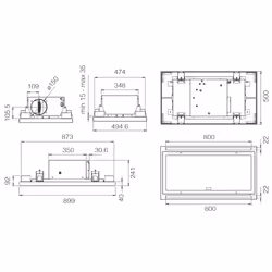 Elica CLOUD SEVEN IX/A/90 Ceiling built-in Stainless steel 460 m³/h - Additional view 6