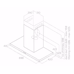Elica THIN IX/A/90 Wall-mounted Stainless steel 385 m³/h - Additional view 7