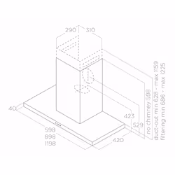 Elica THIN IX/A/120 Wall-mounted Stainless steel 385 m³/h - Additional view 7