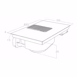 Elica Nikolatesla Libra BL/A/83 Black Built-in 83 cm Zone induction hob 4 zone(s) Built-in hood - Additional view 8