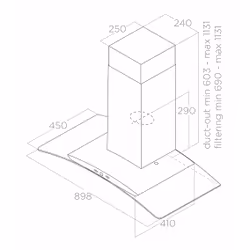 Elica PRF0150288 cooker hood Wall-mounted Stainless steel, Transparent 600 m³/h