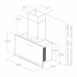 Elica PRF0166938 cooker hood Wall-mounted Black 680 m³/h